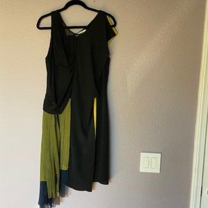 BCBGMAXAZRIA Runway pleated dress in blue color